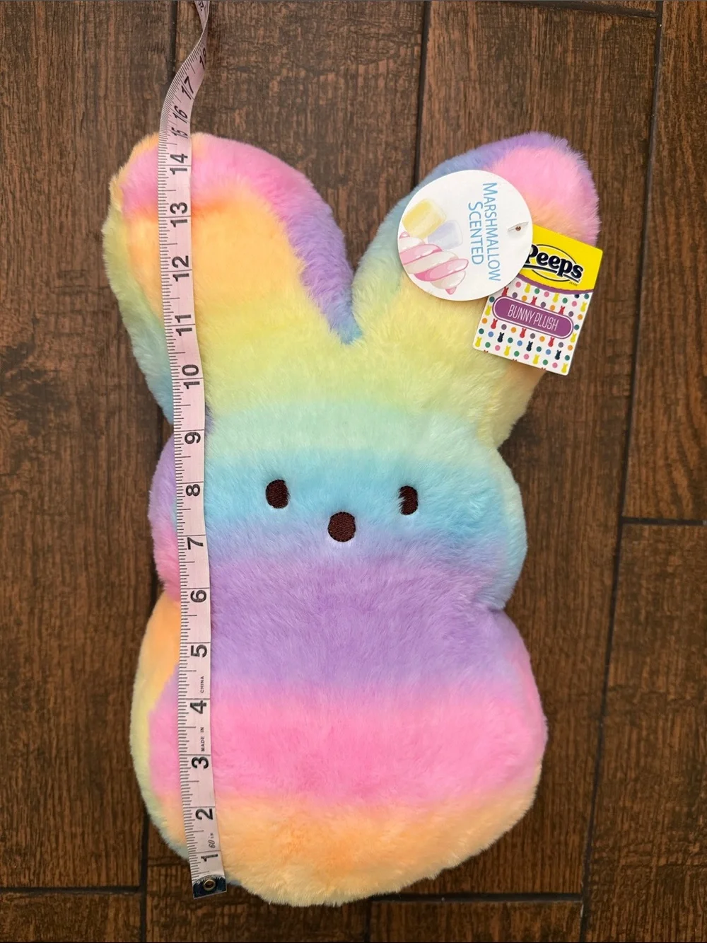 Peeps Multicolor Rainbow Marshmallow Scented 14 inch Bunny Plushie